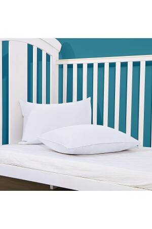 Iz Premium 2li Set Beyaz Bebek Yastık Kılıfı 35x45 %100 Pamuklu Kapaklı - Baby Pillow Cover - 5