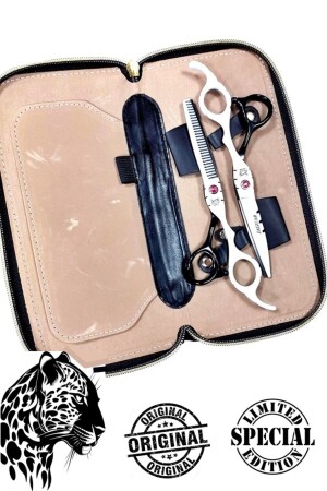 Jaguar White Series Haarschneidescheren-Set mit Ledertasche, professionelles Friseur-Friseur-Set, 6 Zoll, XLJ56 - 2