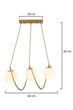 Jarry 3-teiliger Esstisch aus weißem Glas, antik lackiert, modernes Design über dem Wohnzimmer-Kronleuchter 3755-03-FR - 7