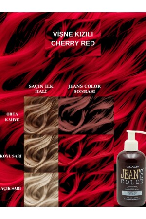 Jean's Color Vişne Kızılı 250ml. Cherry Red Amonyaksız Balyaj Renkli Saç Boyası - 3