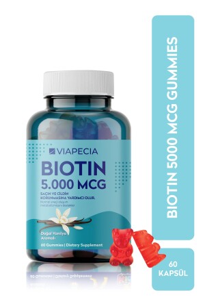 Jelibon Formunda Biotin 5000 Mg 60 Adet Saç Ve Cildi Korur - 1