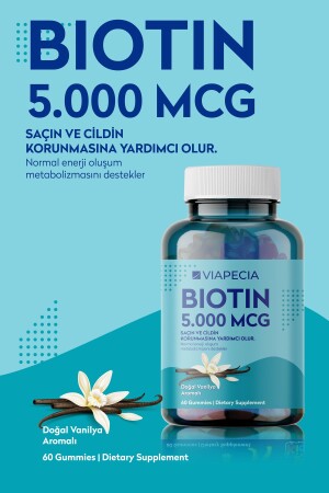 Jelibon Formunda Biotin 5000 Mg 60 Adet Saç Ve Cildi Korur - 5