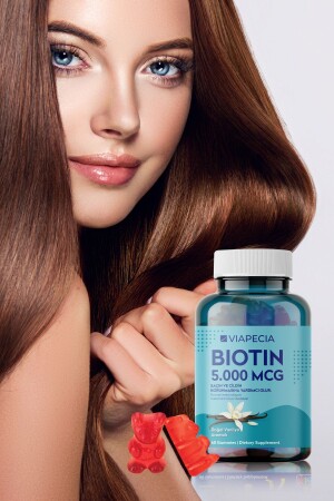 Jelibon Formunda Biotin 5000 Mg 60 Adet Saç Ve Cildi Korur - 6