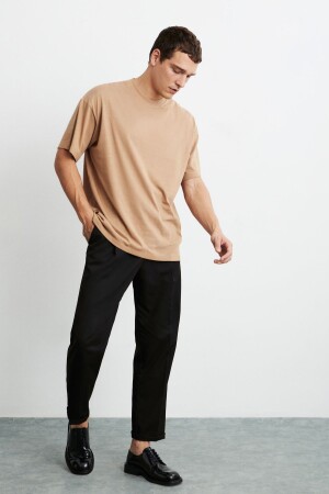 Jett Herren-T-Shirt in Oversize-Passform aus 100 % Baumwolle mit dicker Struktur in Braun - 1