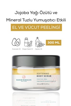 Jojoba Yağı Özütü Ve Mineral Tuzlu Yumuşatıcı Etkili El Ayak Vücut Peelingi 300ml - 3