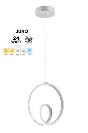 Juno Chrom moderne Pendelleuchte LED-Kronleuchter, weißes Licht, Wohnzimmer, Küche, Zimmer, LED-Kronleuchter - 4