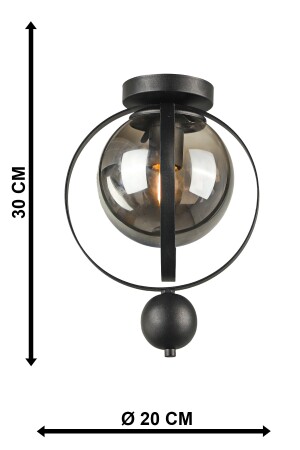 Jupiter Einzel-Kronleuchter für Deckenmontage, schwarzes Rauchglas BEG0025BEG51 - 7