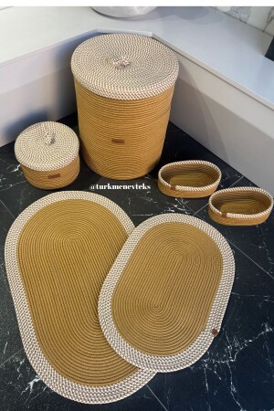 Jute-Korb-Badezimmer-Set – 40 x 45 Wäschekorb – Badematte – Schminkkorb – Schmutzkorb – Badezimmer-Dekoration - 3