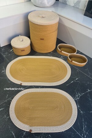 Jute-Korb-Badezimmer-Set – 40 x 45 Wäschekorb – Badematte – Schminkkorb – Schmutzkorb – Badezimmer-Dekoration - 5