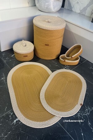 Jute-Korb-Badezimmer-Set – 40 x 45 Wäschekorb – Badematte – Schminkkorb – Schmutzkorb – Badezimmer-Dekoration - 6