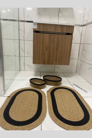 Jute-Korb-Badezimmer-Set, Badematten-Set, Badekorb, Fußmatte, Korb-Set, Dekor TYC2AL12MN169278172624345 - 2