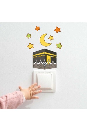 Kabe Hilal Ve Yıldızlar R1 Ramazan Priz Üstü Sticker - 4