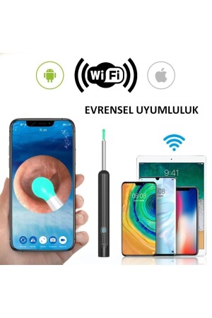 Kablosuz Wifi Kulak Temizleme Kamerası - Ios Android Iphone Uyumlu 1296p Hd Led Otoskop Kam - 10