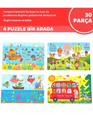 Kademeli Taşıtlar Puzzle 30 Parça 4 Puzzle 1 Arada 18 Ay - 6