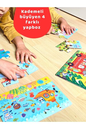 Kademeli Taşıtlar Puzzle 30 Parça 4 Puzzle 1 Arada 18 Ay - 8