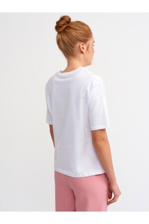 Kadın Beyaz Basic T-shirt 3683 - 3