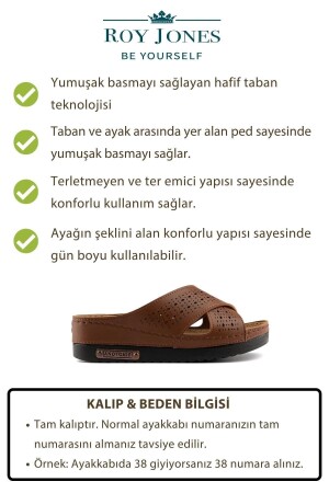 Kadın Ortopedik Yumuşak Tabanlı Terletmeyen Çift Bantlı Hasır Tipi Delikli Rahat Anne Ev Içi Terliği - 4