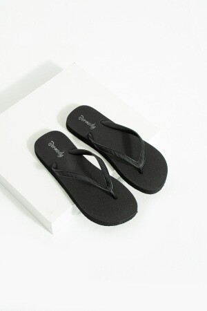 Kadın Rahat Basic Siyah Parmak Arası Plaj Terliği Flipflops - 3