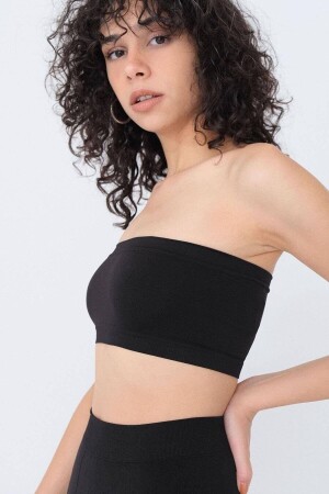 Kadın Straplez Seamless Crop Büstiyer - 1