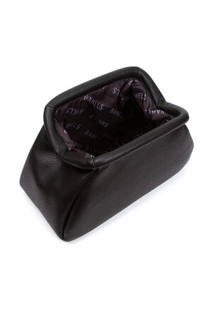 Kadın Trend Siyah Deri Clutch Portföy Çanta - 6