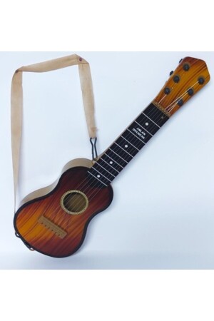 Kahverengi Oyuncak Ispanyol Gitar 6 Telli Akort Edilebilir 48 Cm. - 4