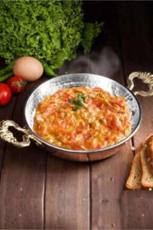 Kalın Bakır Menemen Mıhlama Tavası Yumurta Sahanı Kalın 18cm grbkrshn107 - 4