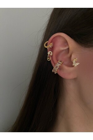 Kalın Halka Kıkırdak Küpe Earcuff - 2