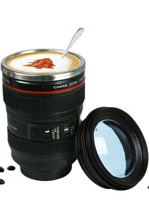 Kamera Lens Lensi Objektif Görünümlü Çay Kahve Bitki Çayı Vb. Termos Kupa Bardak 300 Ml SFAAKLLOGCKBCVTKB - 5