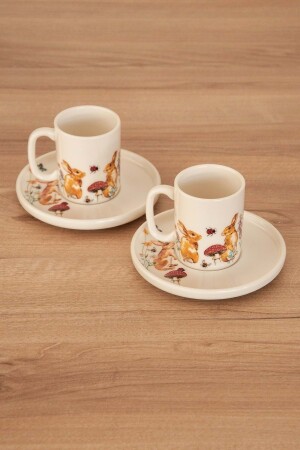 Kaninchen-Retro-Kaffeetassen-Set für zwei BPD1978 - 4