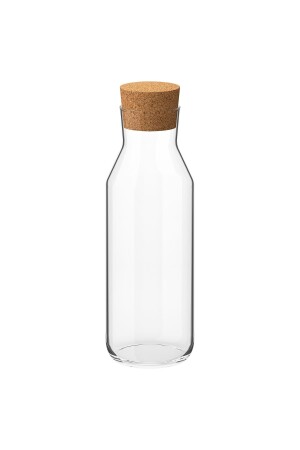 Karaffe Wasserflasche Krug 1 Lt Glas mit Korkdeckel Höhe: 27 cm 56756m56 - 4