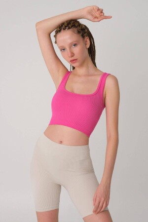 Kare Yaka Seamless Crop Atlet A0187-l5 - 1