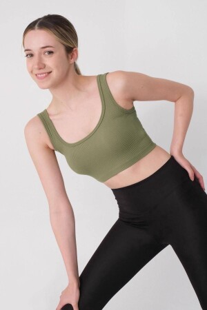 Kare Yaka Seamless Crop Atlet A0187-l5 - 1