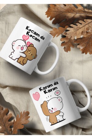 Karımda Karım- Kocamda Kocam Yazılı Çift Bardak Kupa Cup Mug - 3