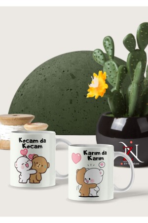 Karımda Karım- Kocamda Kocam Yazılı Çift Bardak Kupa Cup Mug - 5