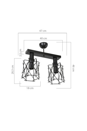 Karma 2li Plafonyer Siyah Avize ASZ.1400 - 5