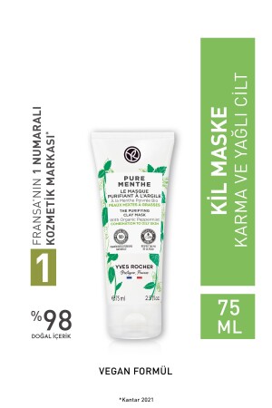 Karma Ve Yağlı Ciltler Için Pure Menthe Kil Maske-75 ml 97189 - 1