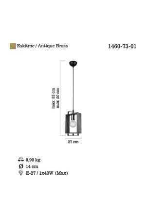 Karo Eskitme Siyah Tekli Avize 1460-01 - 4