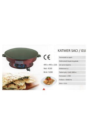 Katmer-Pfannkuchen-Teigblech mit Thermostat, 2200 W, normale Größe, AR5648401234 - 4