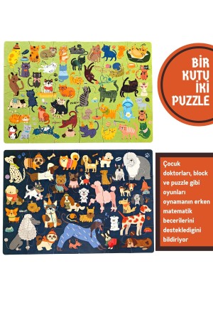 Katzen und Hunde Puzzle 2 Puzzles in einem 48 Teile Katzen und Hunde Puzzle 2 in 1 - 4