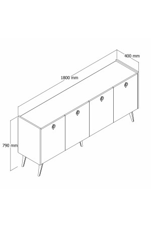 Kaya Konsole Atlantic Pine Marmor gemustert 180 cm Esszimmer Büro Wohnzimmer Einheit KK180 - 7