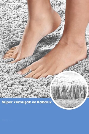 Kaymaz Taban, Tekli Post Peluş Banyo Paspası, Kaymaz Taban 50*80 cm 002751 - 7