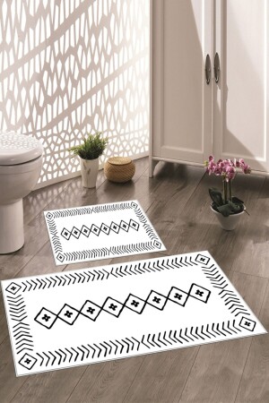 Kaymaz Taban Yıkanabilir 2 Li 60x100 - 50x60 Banyo Halısı Paspas Klozet Takımı - 2