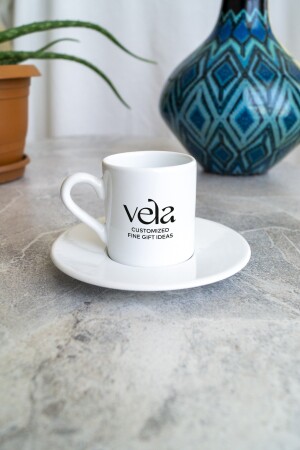 Keramik-Kaffeetasse, illustriertes Druckdesign, selbst gestalten, personalisiertes Firmenlogo VG420374 - 4