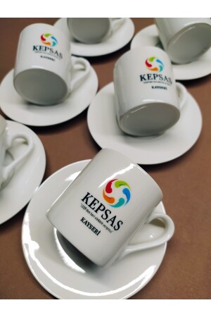 Keramik-Kaffeetasse, illustriertes Druckdesign, selbst gestalten, personalisiertes Firmenlogo VG420374 - 5