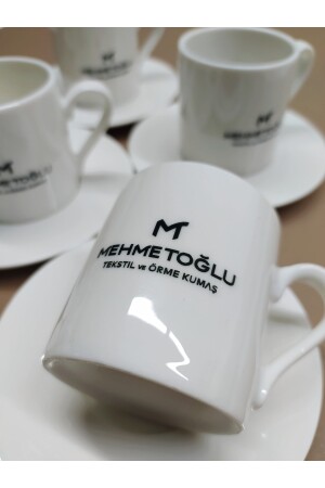 Keramik-Kaffeetasse, illustriertes Druckdesign, selbst gestalten, personalisiertes Firmenlogo VG420374 - 7