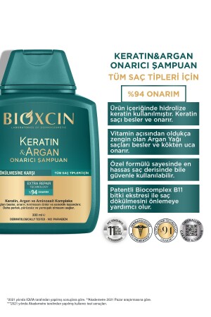 Keratin & Argan Onarıcı Bakım Şampuan 300 ml - Yıpranmış ve Hassas Saçlar - 5