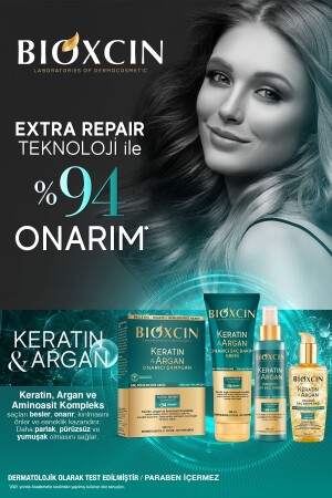 Keratin & Argan Onarıcı Bakım Şampuan 300 ml - Yıpranmış ve Hassas Saçlar - 10