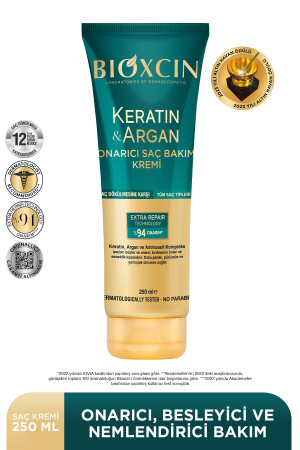 Keratin & Argan Onarıcı Saç Bakım Kremi 250 ml - Yıpranmış ve Hassas Saçlar - 2