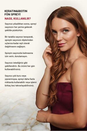 Keratin & Biotin Isı Koruyucu Saç Bakım Spreyi 150 ml - 3