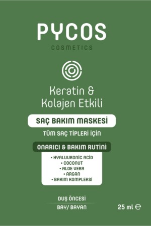 Keratin-Kolajen Etkili Yoğun Saç Bakım Maskesi- Yıpranmış-Kuru-Cansız Saçlara Özel 3ADET - 3